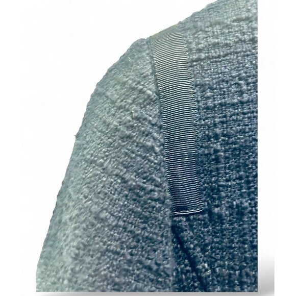 J. Crew Womens Navy Blue Sheath Dress Frayed Trim Sz 6 Classic Bodycon Boucle - Picture 9 of 13